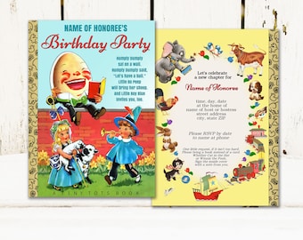Humpty Dumpty Book Nursery Rhyme Invitation: Baby Shower or Birthday (Online Editable Template)