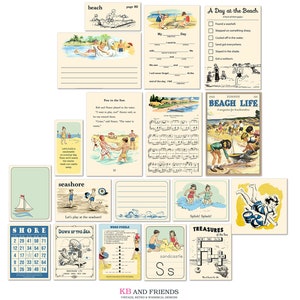 Retro Beach Journaling Cards / 18 Individual Cards Plus - Etsy