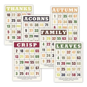 Autumn Bingo Cards: Printable Fall Decorative Scrapbook & Journal Cards (Digital Download)