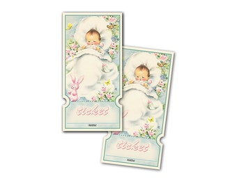 Vintage Style Baby Shower Raffle Tickets: Printable Shabby Chic Design (Digital Download)