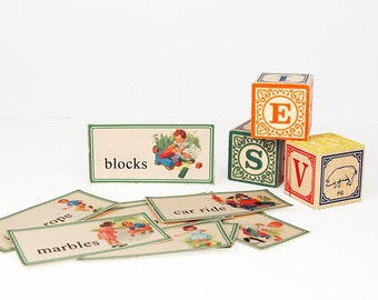 Printable Retro Style Flashcards: Printable Vintage Children Vocabulary (Digital Download)