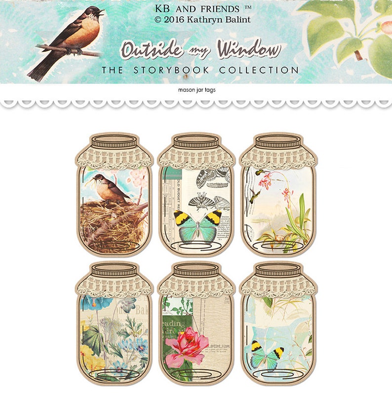 printable nature mason jar tags digital canning labels