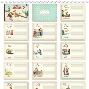 Vintage Style ABC Flash Cards: Printable Alphabet Book (Digital Download) image 2