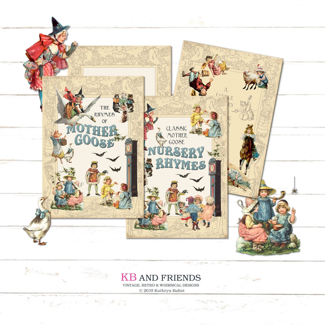Printable Mother Goose Nursery Rhymes Book Covers / 5 X 7 / - Etsy