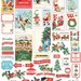 Retro Christmas Digital Scrapbook embellishments, ephemera, pocket cards  / printable collage sheets plus individual files / vintage Santa 