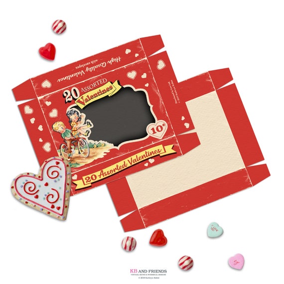 Retro Santa Digital Ornament Box / Printable 5 by 7 by 1.25 Box for Gifts,  Crafts, Diorama, Shadowbox / Vintage Christmas Gift Box 