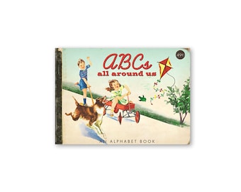Vintage Style ABC Flash Cards: Printable Alphabet Book (Digital Download)