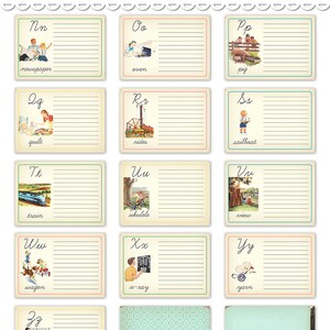 Vintage Style ABC Flash Cards: Printable Alphabet Book (Digital Download) image 3