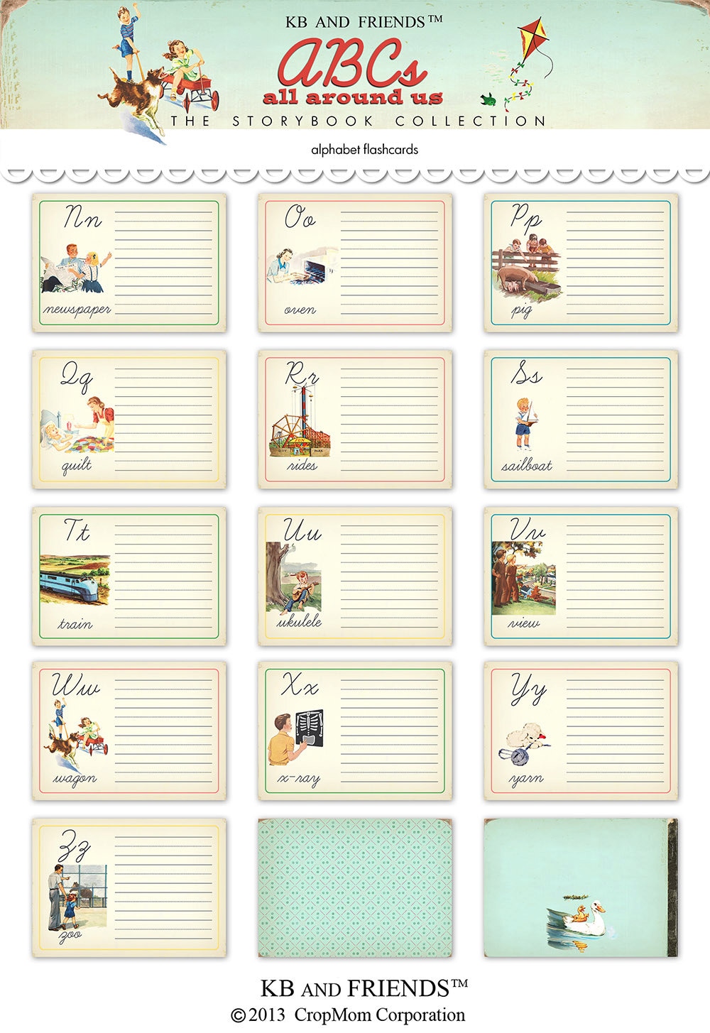 Vintage Style ABC Flash Cards: Printable Alphabet Book (digital ...