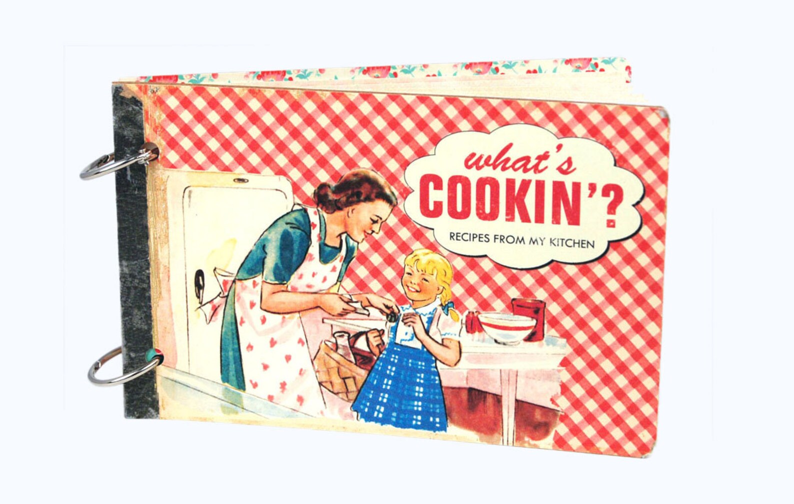Kitschy retro recipe book album in red gingham with recipe Etsy