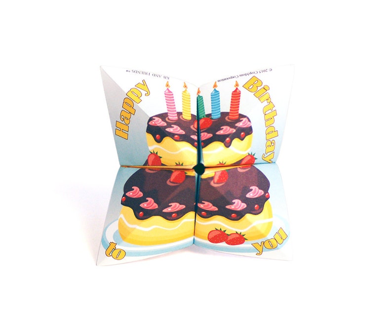 Birthday cootie catcher / printable cootie catcher / printable birthday card / fortune teller / game / toy image 1