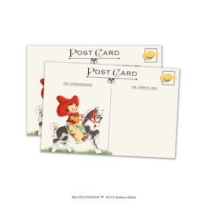 Cowboy printable postcards / digital postcards / ATC, ACEO, post card, Project Life, digital collage sheet / instant download / boy, horse