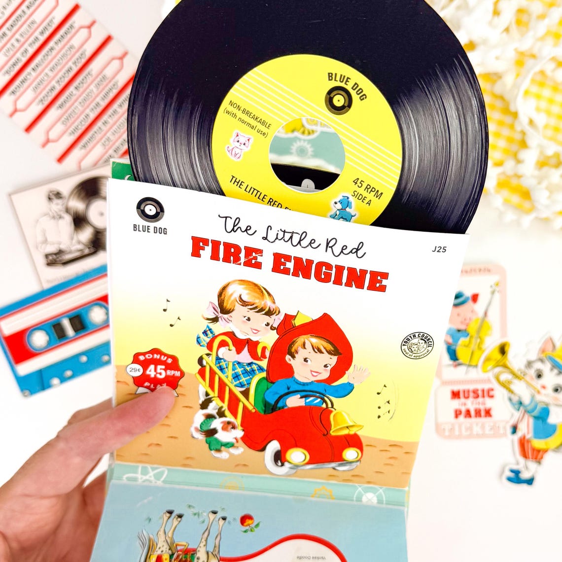 Retro Style Kids 45 RPM Records and Album Covers: Printable Paper ...