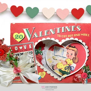 Retro Valentine's Day Digital Ephemera, Fun & Game Cards for Crafts / vintage children, couples / printable collage sheets / JPEG, PDF, PNG image 4