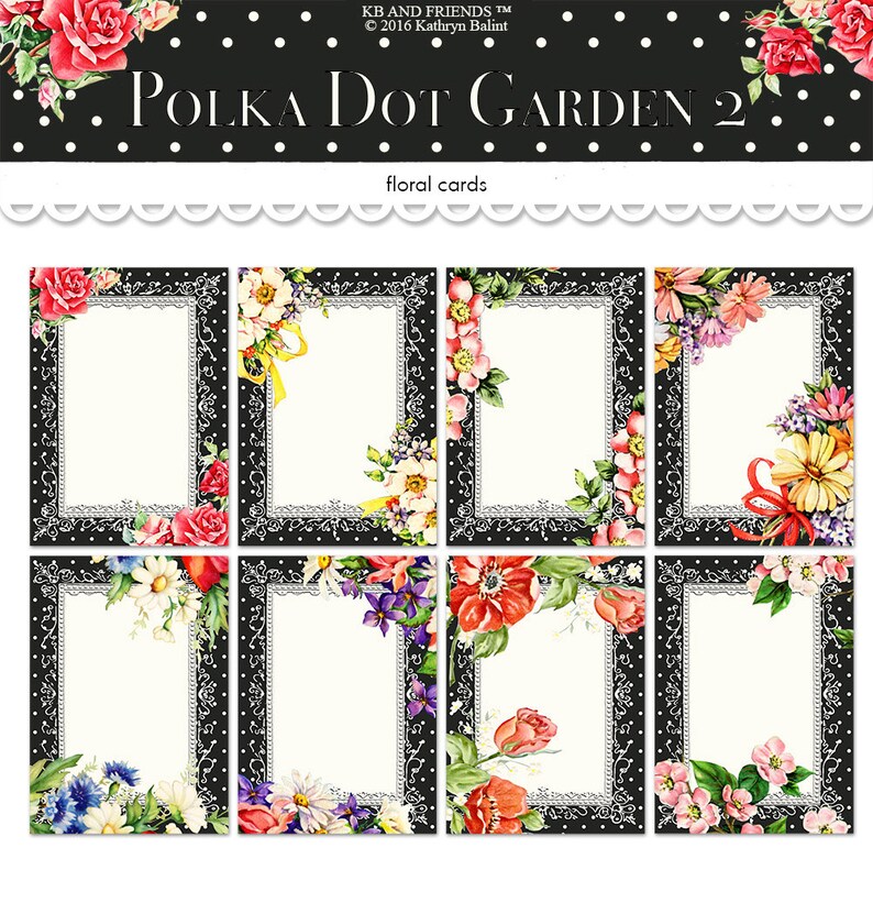 Printable Floral ATC Cards / Digital Collage Sheet / ATC ACEO | Etsy