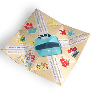 Digital Vintage Girl Cootie Catcher / Fortune Teller / Game / DIY Toy ...