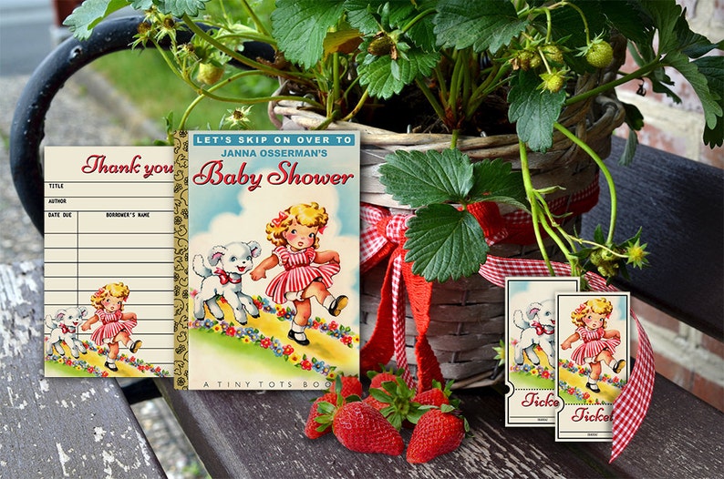 Mary Had a Little Lamb Invitation: Retro Baby Shower, Birthday, All Occasion (Online Editable Template) image 3