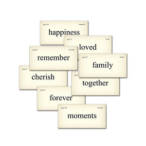 Digital vintage family vocabulary flash cards / 2" by 4"/ downloadable / printable / PDF / collage sheet / scrapbooking embellishment