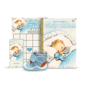 Vintage Printable Storybook Baby Boy Shower Invitation / personalize it yourself with Web-based template then print it or have it printed / image 3