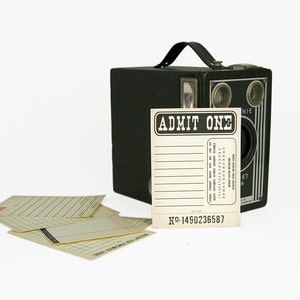 Digital vintage ephemera cards / 3" by 4" / printable / downloadable / ticket / event card / receipt