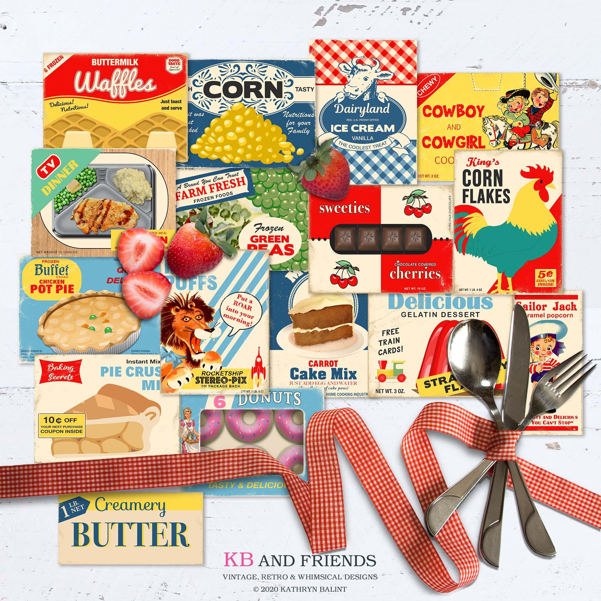 Printable Food Box Tops by KB and Friends