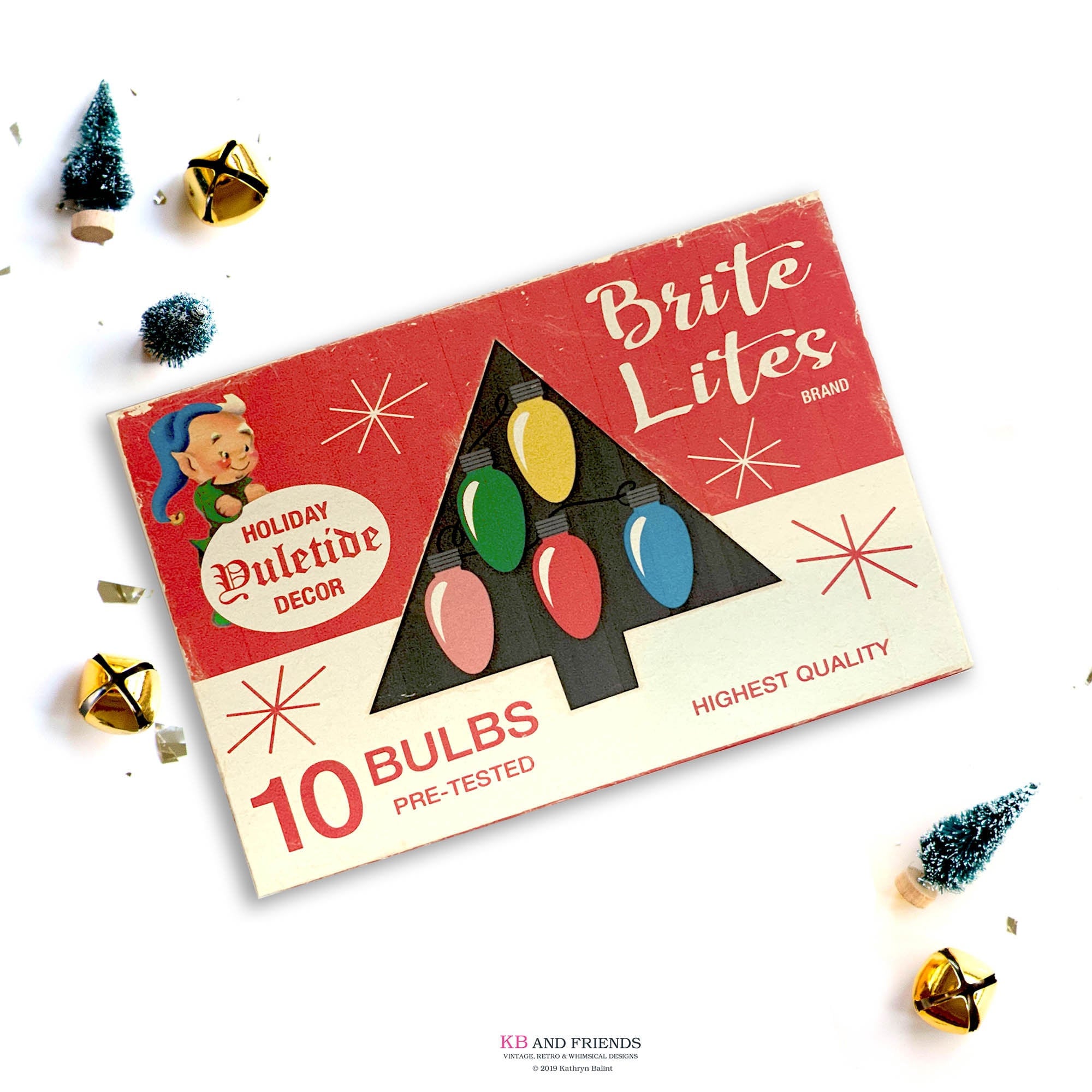 Retro Christmas Tree Lights Box / Printable 6 by 4 Etsy