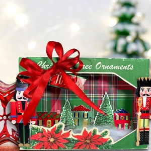 Vintage Christmas Printable Gift Box / Digital 5" by 7" by 1.25" Box ...