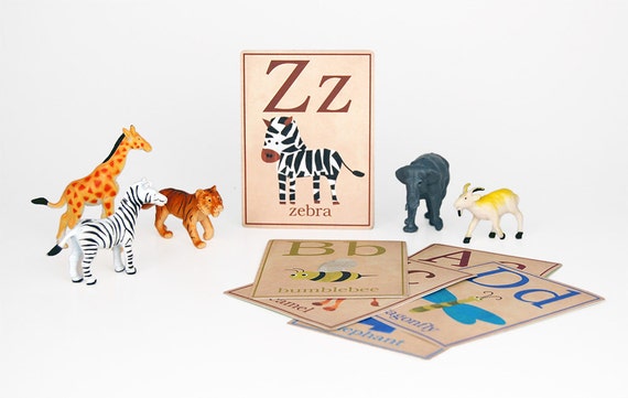 Digital animal ABC alphabet flashcards / downloadable / printable / 3" by 4" Il_570xn
