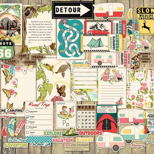 Printable Vintage Summer Camping Ephemera for Junk Journals - Etsy