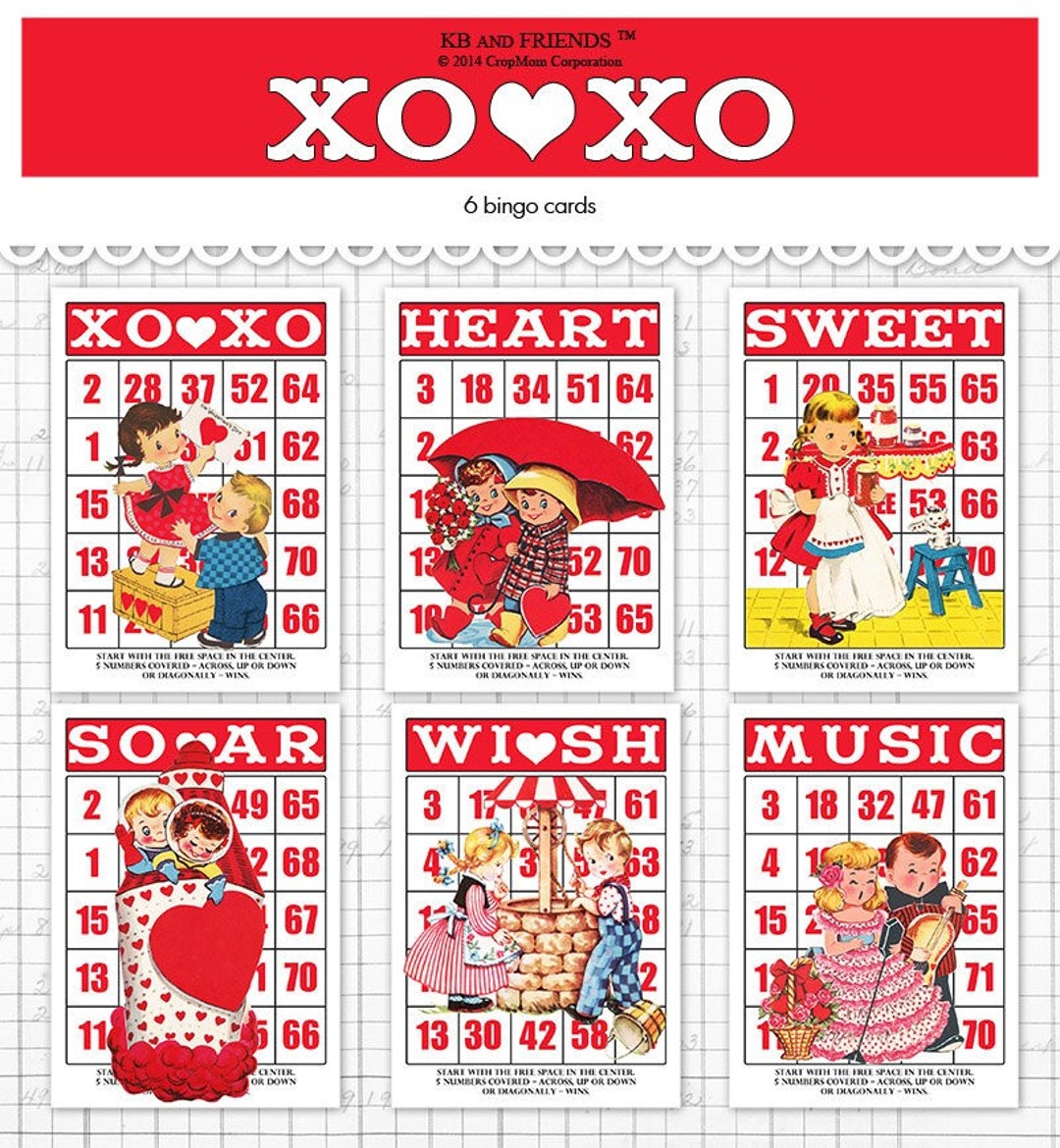 INSTANT DOWNLOAD, Printable, Digital Collage Sheet, Valentine's