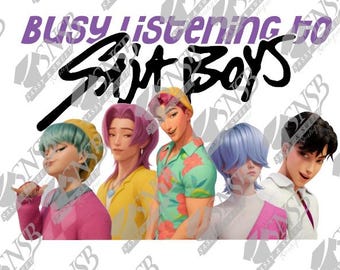 Ocupado escuchando a Saja Boys SVG y PNG