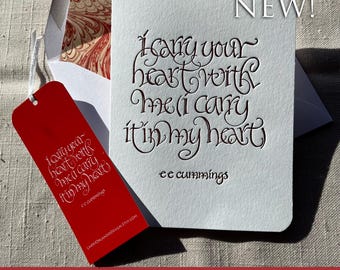 poema de amor de e e cummings en caligrafía impresa