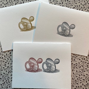 Newborn & Expecting Herzlichen Glückwunsch Schnuller Letterpress Karte