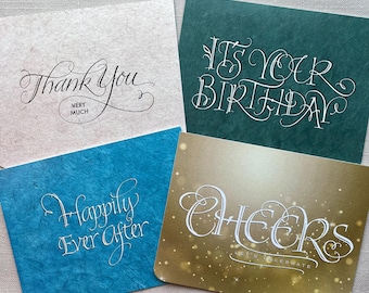 Nuevas tarjetas de felicitación caligráficas (se venden por separado)