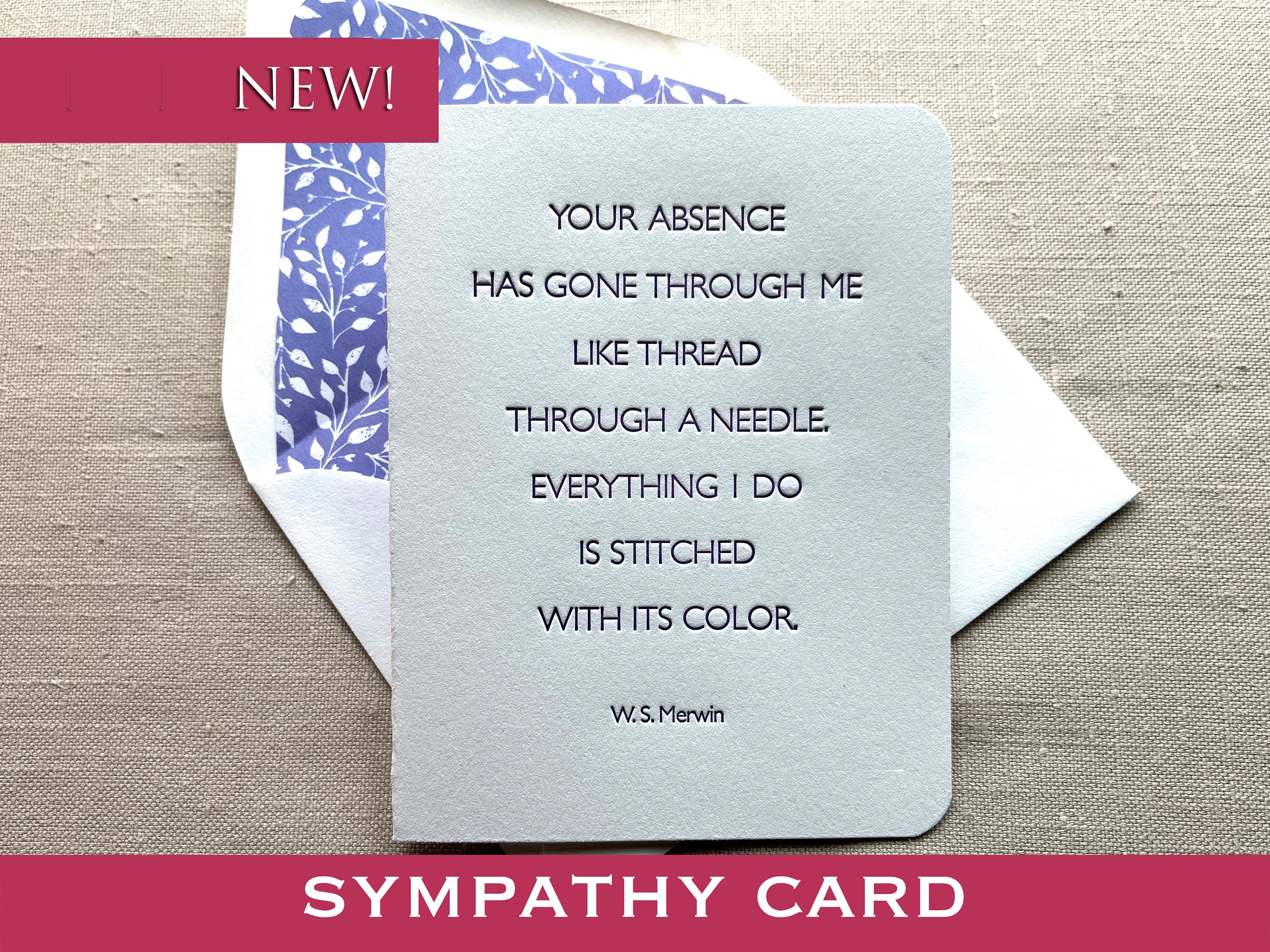 Letterpressed Sympathy Card With