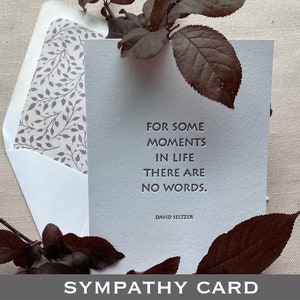 Carte de condoléances typographique et littéraire