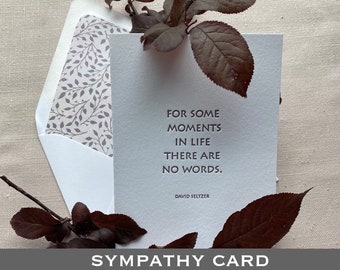 Sympathy Card Letterpressed and Literary