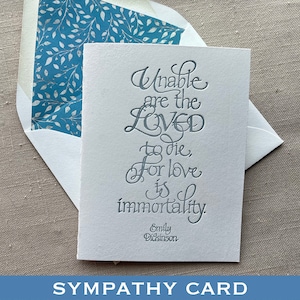 Carte de sympathie de citation d'Emily Dickinson