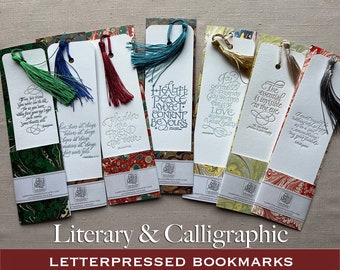 Letterpressed Calligraphic Literary Bookmarks