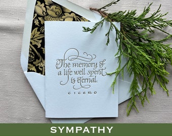Sympathy Card in Calligraphy by Larry Orlando