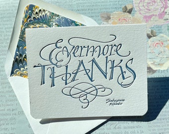 Tarjeta de agradecimiento (caligrafía con letras)