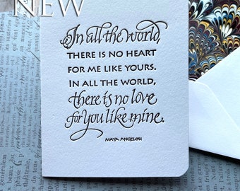 Love Quotation - Letterpressed, Calligraphic & Literary