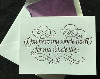 Tarjeta de amor con letras