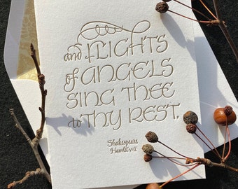 Sympathy Card with Calligraphic Shakespeare Quote