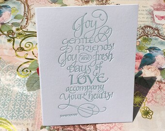 Shakespeare Love Quotation (Letterpressed Calligraphy)