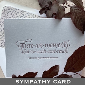 Calligraphie typographique de carte de sympathie