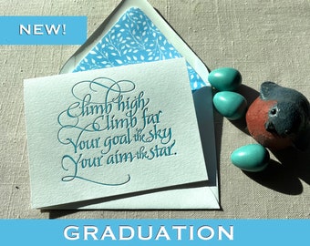 Graduation Card featuring Letterpressed Calligraphy