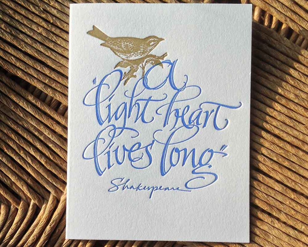 A Light Heart Lives Long Etsy