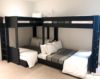 Aspen Twin XL over Full XL bunk room set sleeps 6!