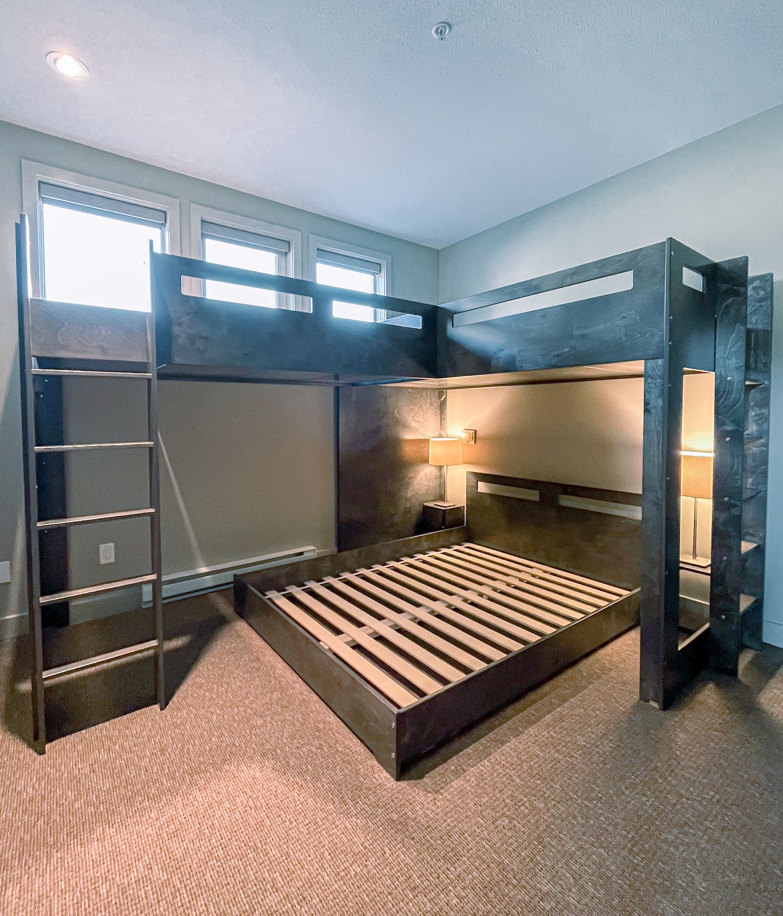 Twin XL Loft Beds Over Queen Bunk Room Etsy